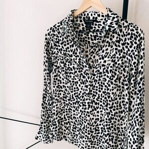White House Black market cheetah print blouse